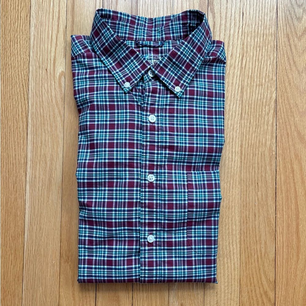Vineyard Vines OTG Men’s Long Sleeve Performance Shirt Large Green Red Plaid